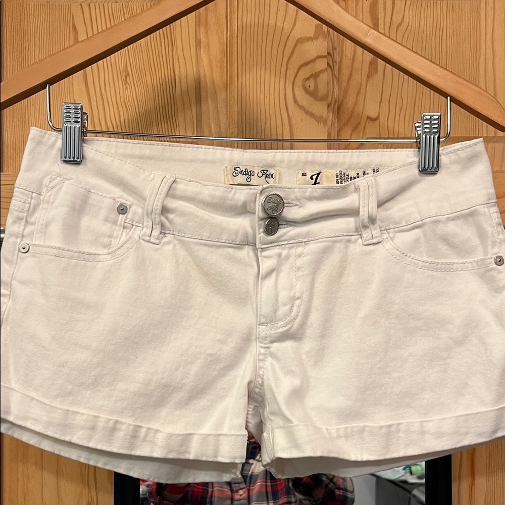 Indigo Rein White Flex Jean Shorts Sz 7